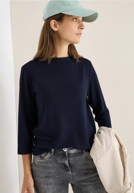 Thumbnail - Cecil Damen Strukturshirt in Blau, Gr: L