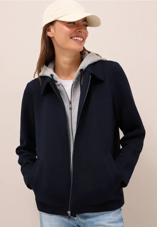Thumbnail - Cecil Damen Scuba Jacke mit Sweat-Inlay in Blau, Gr: M