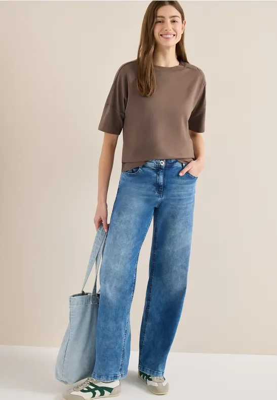 Thumbnail - Cecil Damen Shirt mit Knopfdetail in Beige, Gr: XL