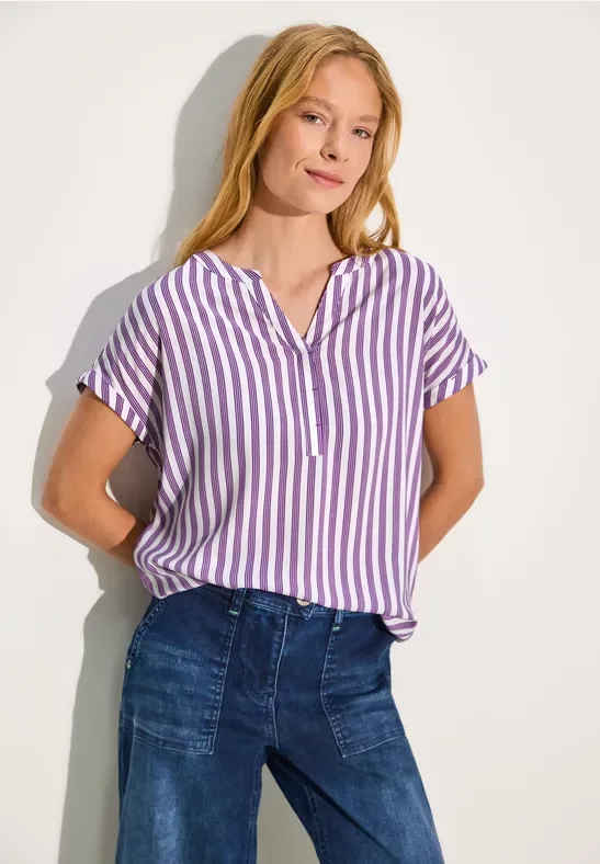 Cecil Damen Gestreifte Bluse in Lila, Gr: S