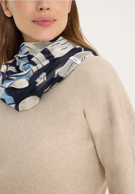 Cecil Damen Gemusterter Loop-Schal in Blau, Gr: One size
