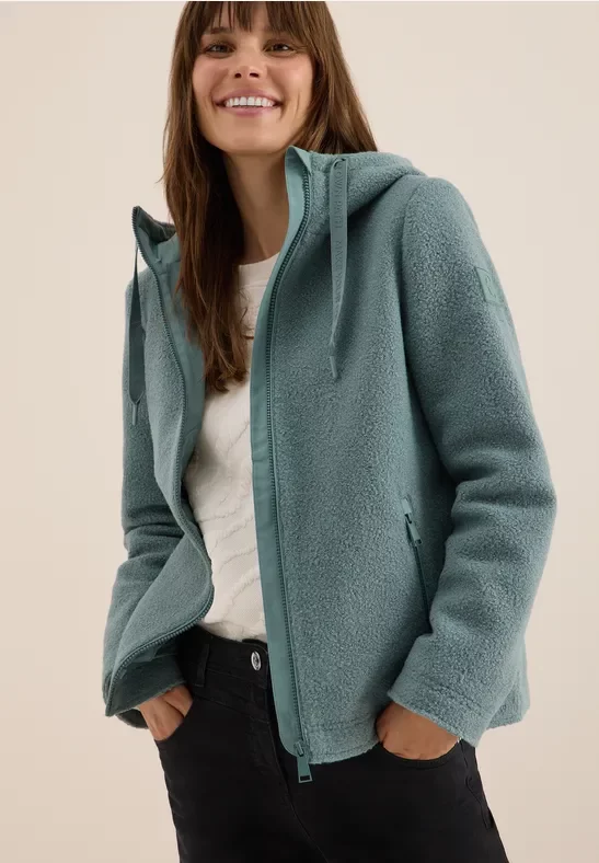 Thumbnail - Cecil Damen Kurze Wolloptik-Jacke in Grün, Gr: XS