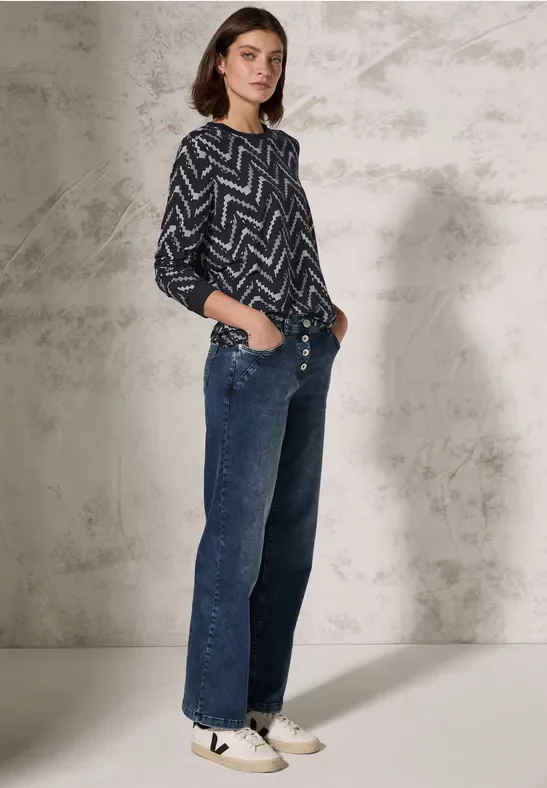 Cecil Damen Bedrucktes Shirt in Schwarz, Gr: XXL