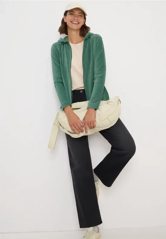 Thumbnail - Cecil Damen Cordjacke mit Kapuze in Grün, Gr: XXL