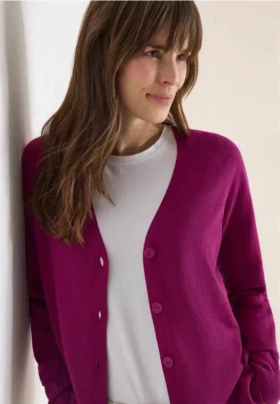 Cecil Damen Basic Cardigan in Pink, Gr: S
