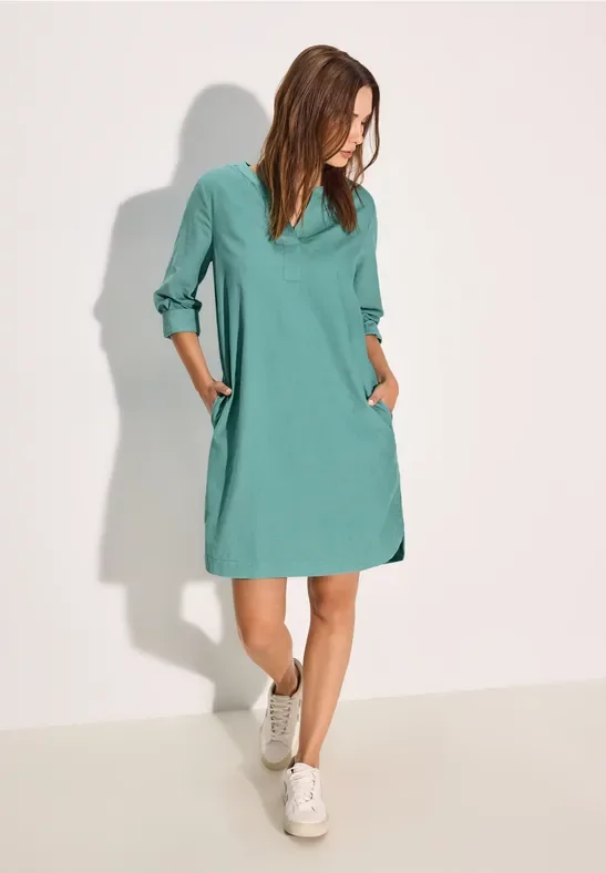 Thumbnail - Cecil Damen Cord-Kleid in Unifarbe in Grün, Gr: XXL