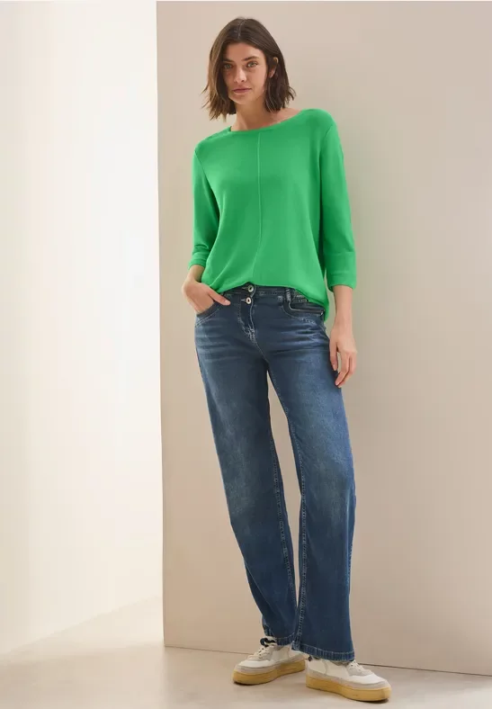 Cecil Damen Strukturpullover in Grün, Gr: XXL