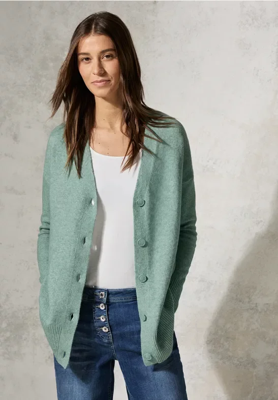 Cecil Damen Kuscheliger Cardigan in Grün, Gr: M