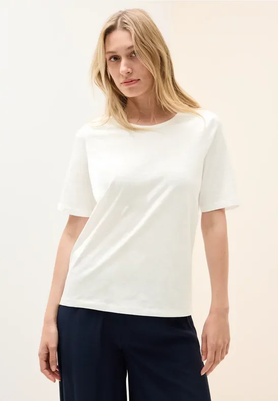 Thumbnail - Cecil Damen Basic T-Shirt in Weiß, Gr: XXL