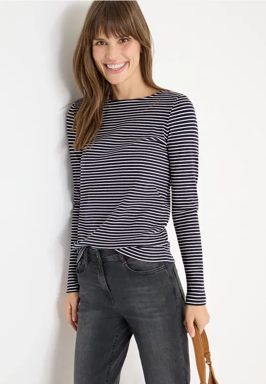 Thumbnail - Cecil Damen Gestreiftes Shirt in Blau, Gr: L