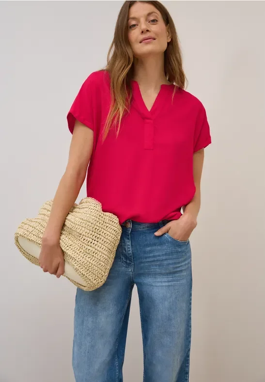 Thumbnail - Cecil Damen Bluse in Unifarbe in Rot, Gr: S