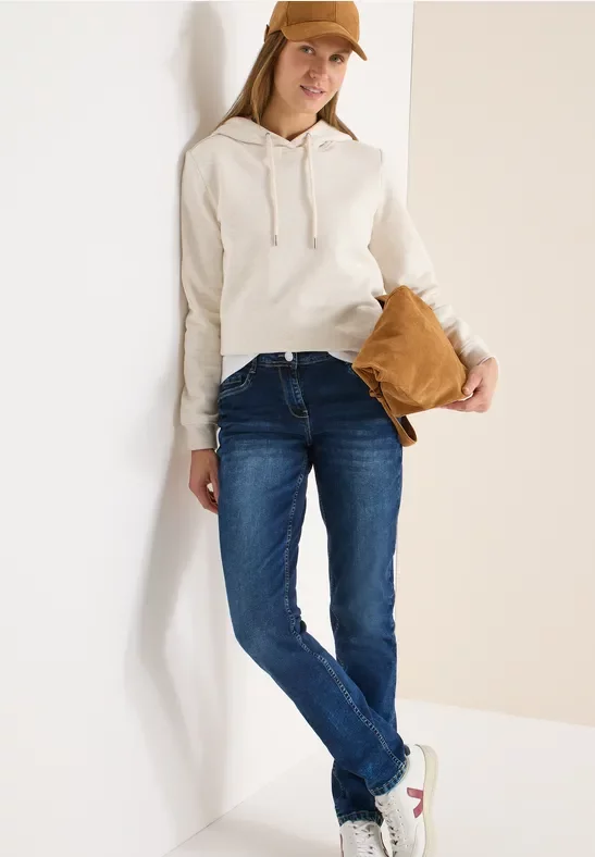 Cecil Damen Slim Leg Jeans in Blau, Gr: 34