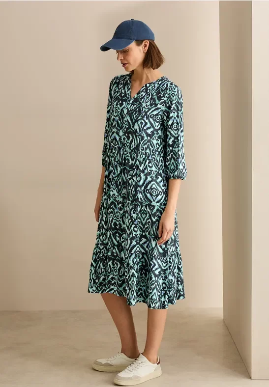 Cecil Damen Gemustertes Volant-Kleid in Multicolour|Grün, Gr: XL