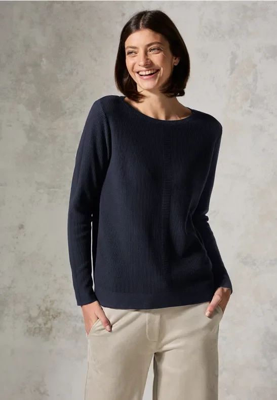 Thumbnail - Cecil Damen Pullover mit Struktur in Blau, Gr: XS
