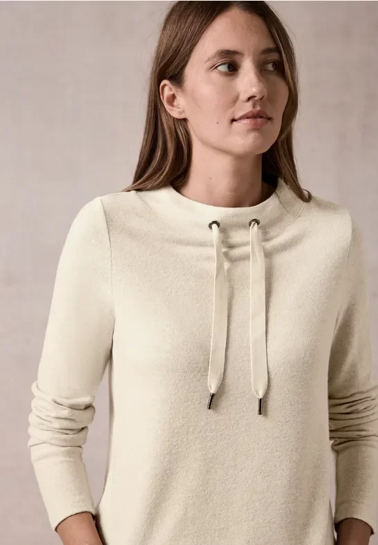 Cecil Damen Langarmshirt in Beige, Gr: XL