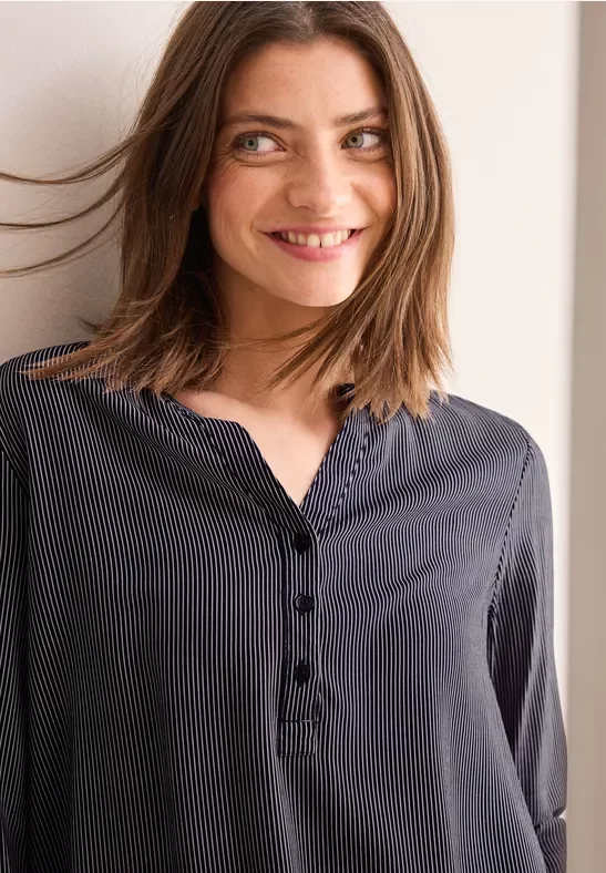 Cecil Damen Gestreifte Bluse in Blau, Gr: M