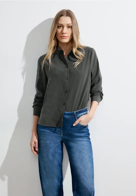 Thumbnail - Cecil Damen Kurze Hemdbluse in Grün, Gr: XXL