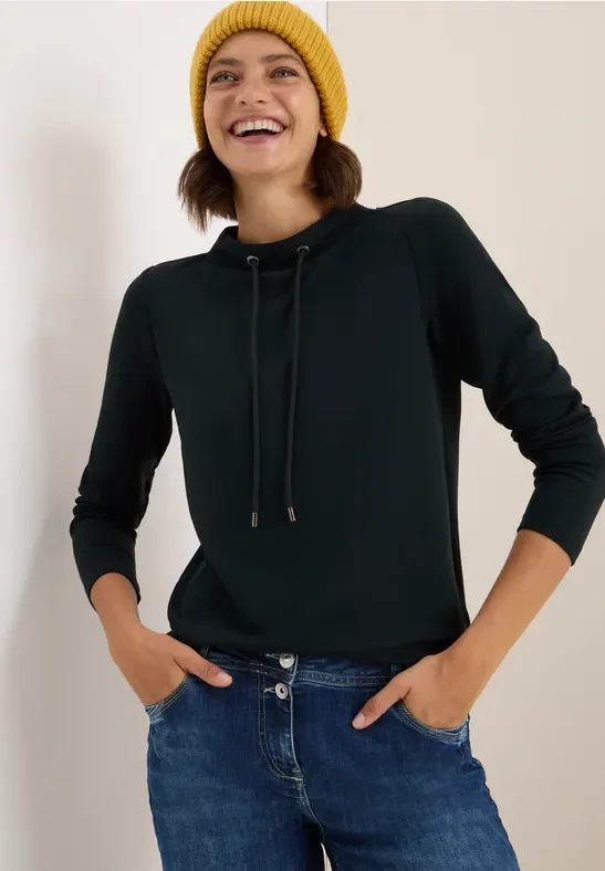 Cecil Damen Funnel Neck Shirt in Grün, Gr: L