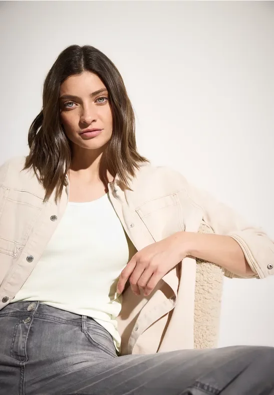 Cecil Damen Basic Top in Weiß, Gr: S