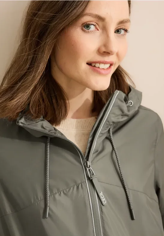 Thumbnail - Cecil Damen Windbreaker mit Taschen in Grün, Gr: XXL