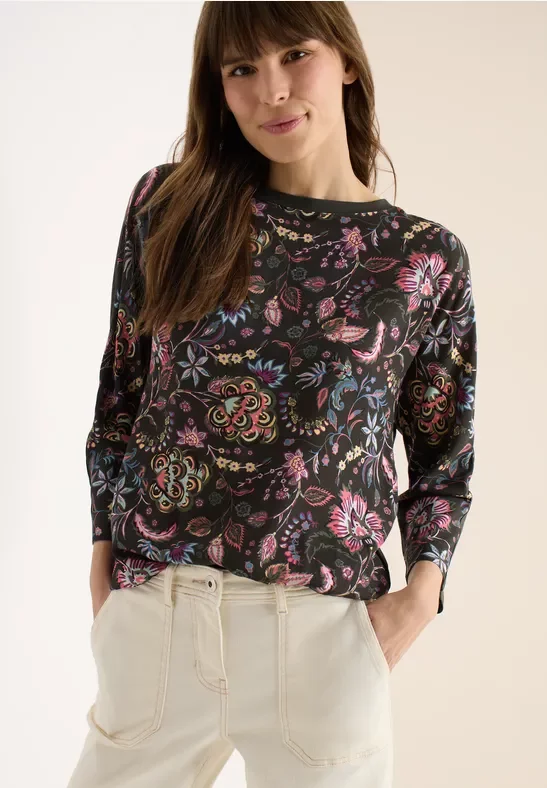 Cecil Damen Gemustertes Shirt in Grün, Gr: L