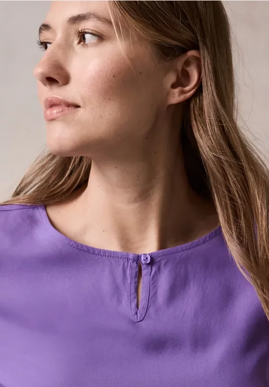 Thumbnail - Cecil Damen Bluse in Unifarbe in Lila, Gr: XL
