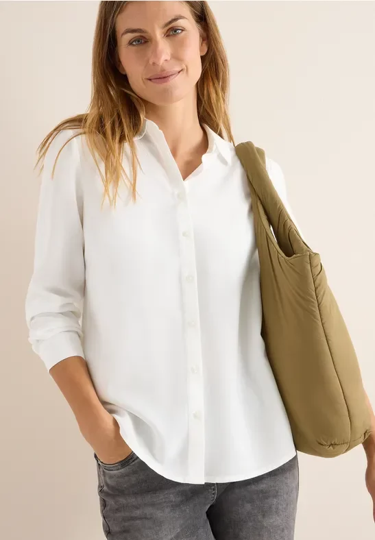Thumbnail - Cecil Damen Hemdbluse in Unifarbe in Weiß, Gr: XL