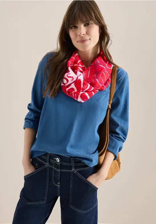 Cecil Damen Loop Schal mit grafischem Muster in Rot, Gr: One size