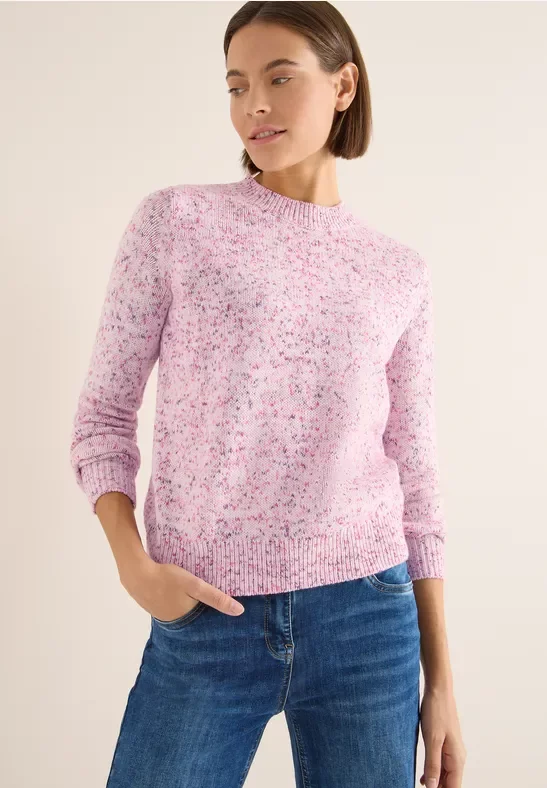 Cecil Damen Gemusterter Strickpullover in Rosa, Gr: XXL