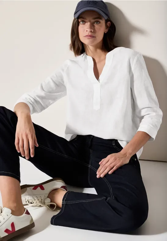 Cecil Damen Leinenbluse in Weiß, Gr: M