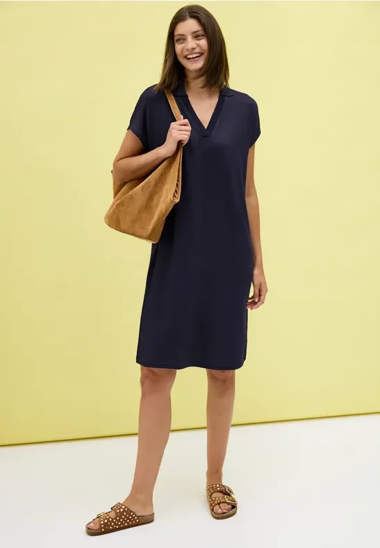 Thumbnail - Cecil Damen Sommerliches Strick-Kleid in Blau, Gr: XL