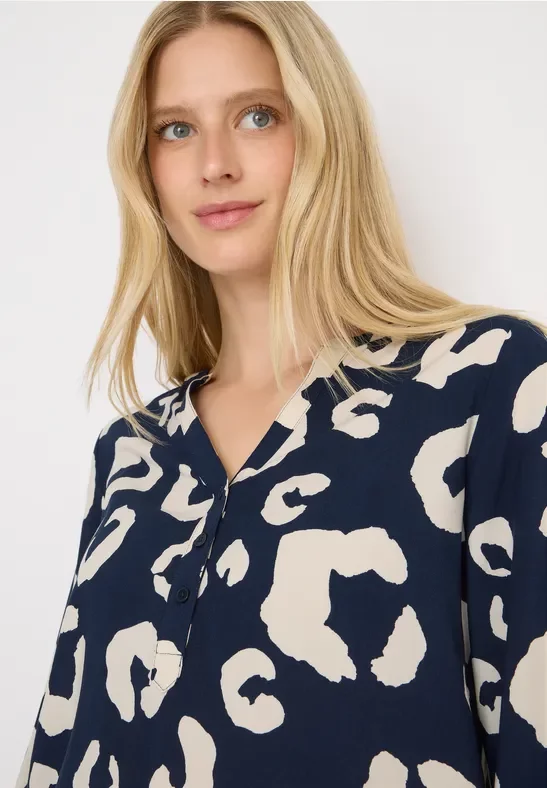 Thumbnail - Cecil Damen Gemusterte Bluse in Blau, Gr: L