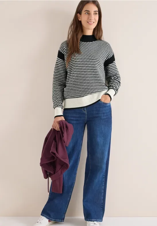 Thumbnail - Cecil Damen Struktur-Pullover in Schwarz, Gr: 3XL