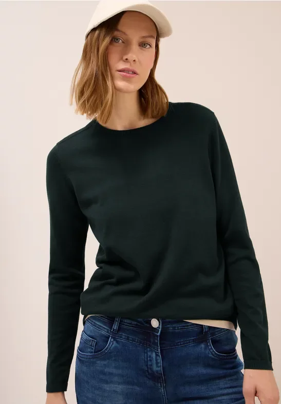 Thumbnail - Cecil Damen Basic Pullover in Grün, Gr: XXL