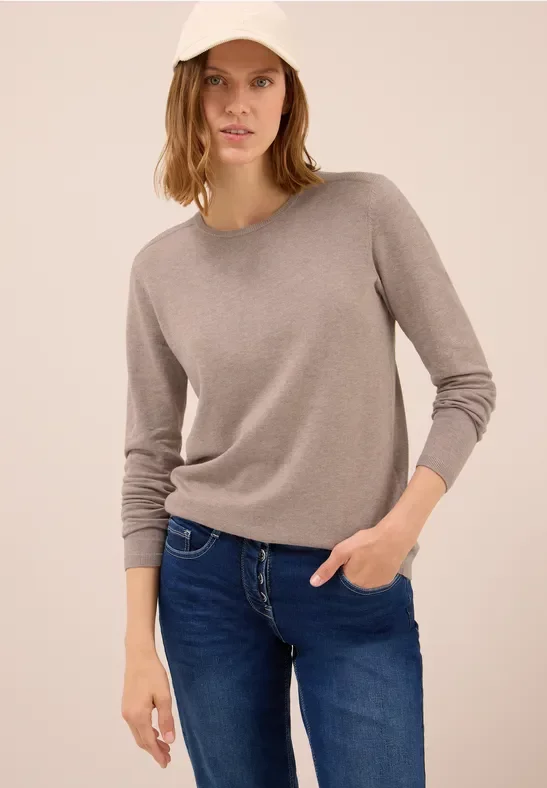 Thumbnail - Cecil Damen Basic Pullover in Braun, Gr: L
