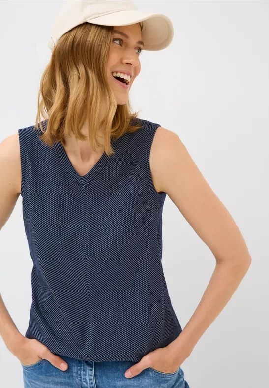 Thumbnail - Cecil Damen Gestreiftes Top in Blau, Gr: S