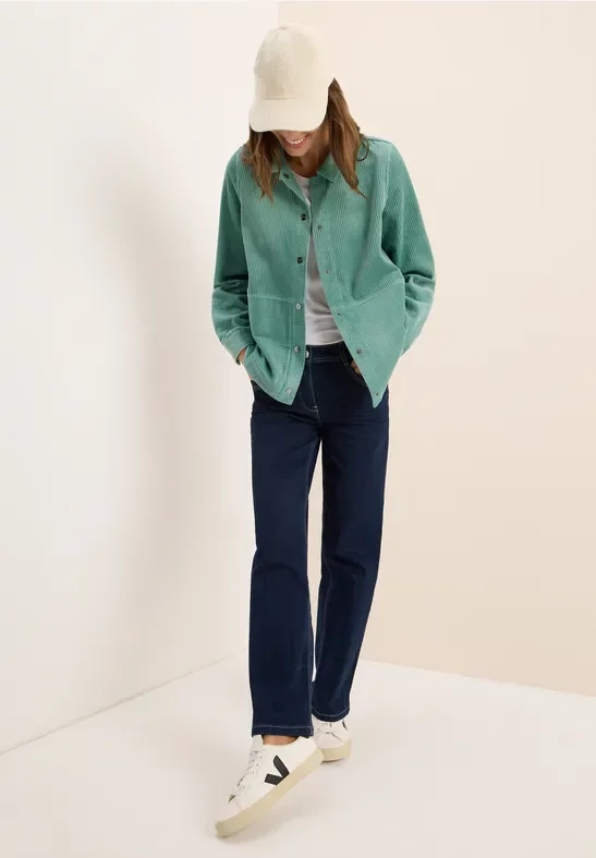 Thumbnail - Cecil Damen Cord Overshirt mit Knöpfen in Grün, Gr: M