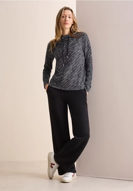 Thumbnail - Cecil Damen Shirt mit Diagonalstruktur in Blau, Gr: M