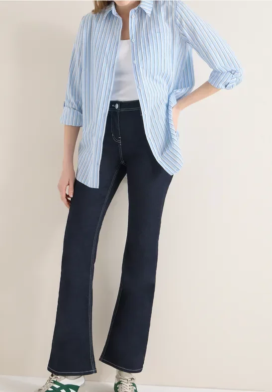 Cecil Damen Longstyle Bluse in Blau, Gr: XXL