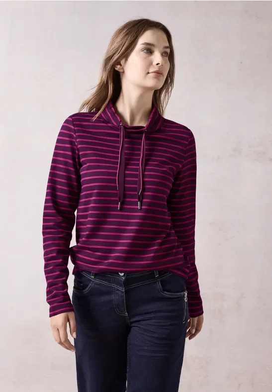 Cecil Damen Shirt mit großem Kragen in Pink, Gr: XXL