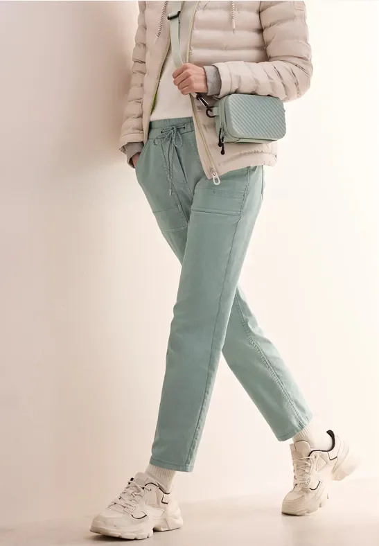 Thumbnail - Cecil Damen Hose im Washed Look in Grün, Gr: XXL
