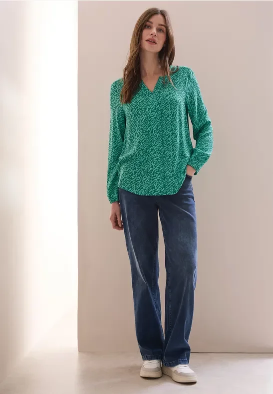 Thumbnail - Cecil Damen Bedruckte Bluse in Grün, Gr: XL