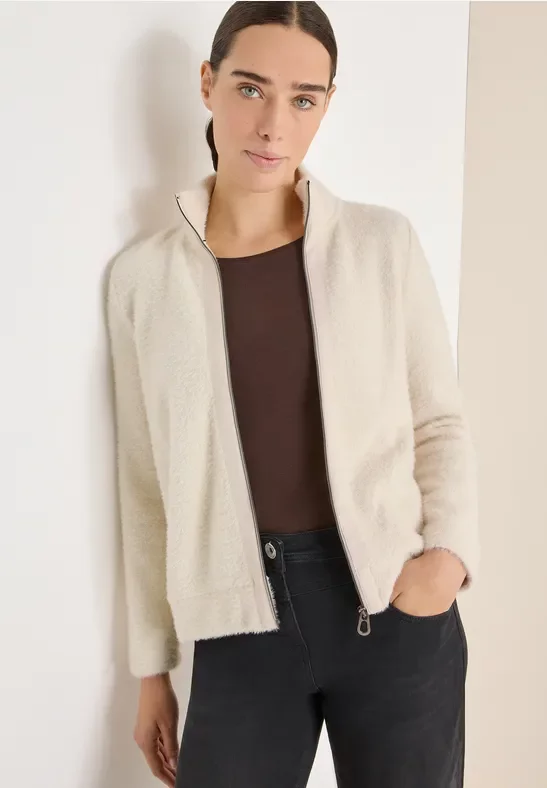 Cecil Damen Federgarn Jacke in Grau, Gr: M