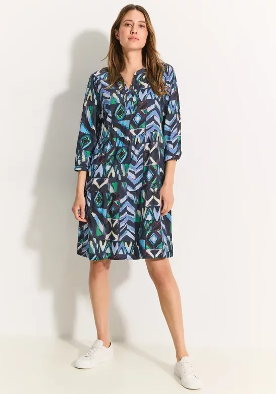 Cecil Damen Tunika Kleid mit Print in Blau, Gr: XXL