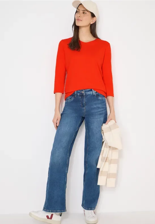 Cecil Damen Basic T-Shirt in Orange, Gr: 3XL