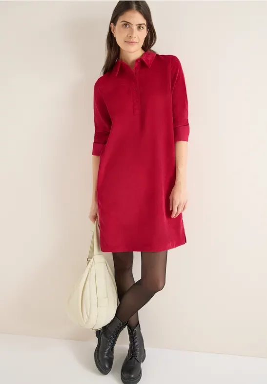 Cecil Damen Cordkleid in Unifarbe in Rot, Gr: XL