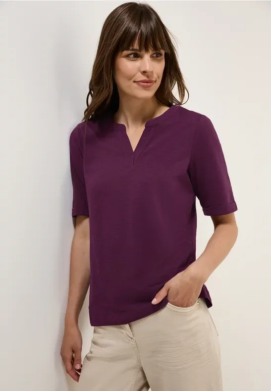 Cecil Damen T-Shirt im Tunika-Look in Pink, Gr: XS