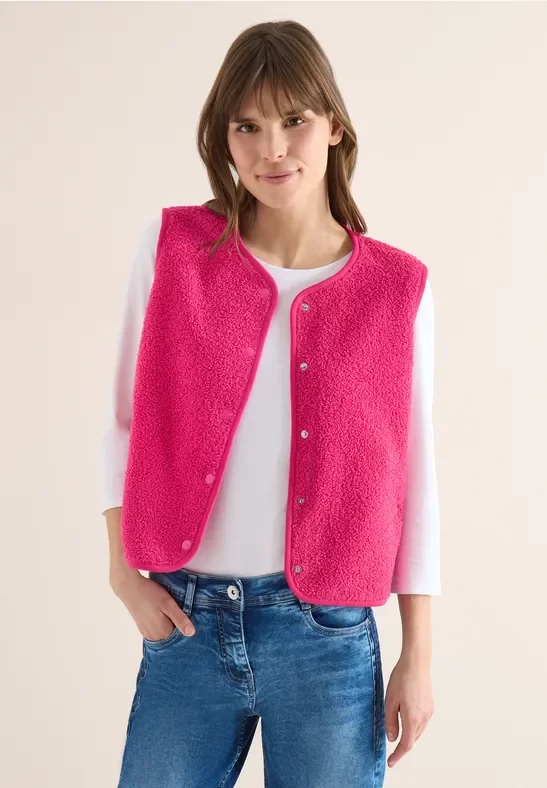 Cecil Damen Weste mit Knopfleiste in Pink, Gr: XL