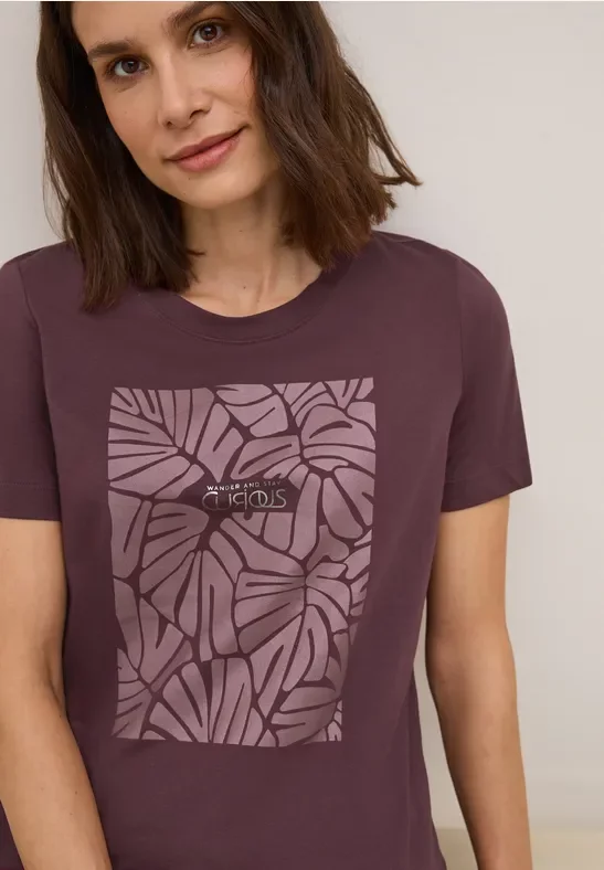 Cecil Damen Shirt mit Print in Rot, Gr: XXL