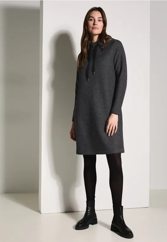 Thumbnail - Cecil Damen Bouclé-Kleid in Schwarz, Gr: XS